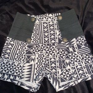 Printed High Waist Shorts